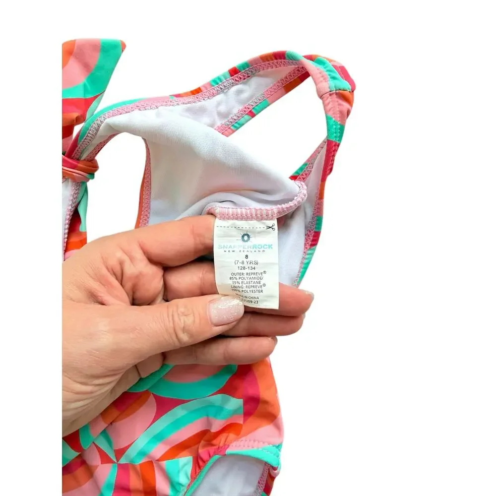 Snapper Rock One Piece Swimsuit + Long Sleeve Rash Guard Top Size 7/8